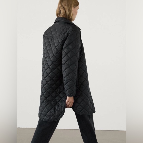 Massimo Dutti Black Quilted Jacket - Picture 3 of 7